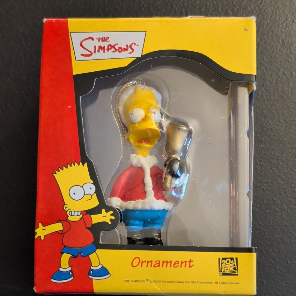 New In box Vintage 2001 Bart Simpson Christmas Ornament.